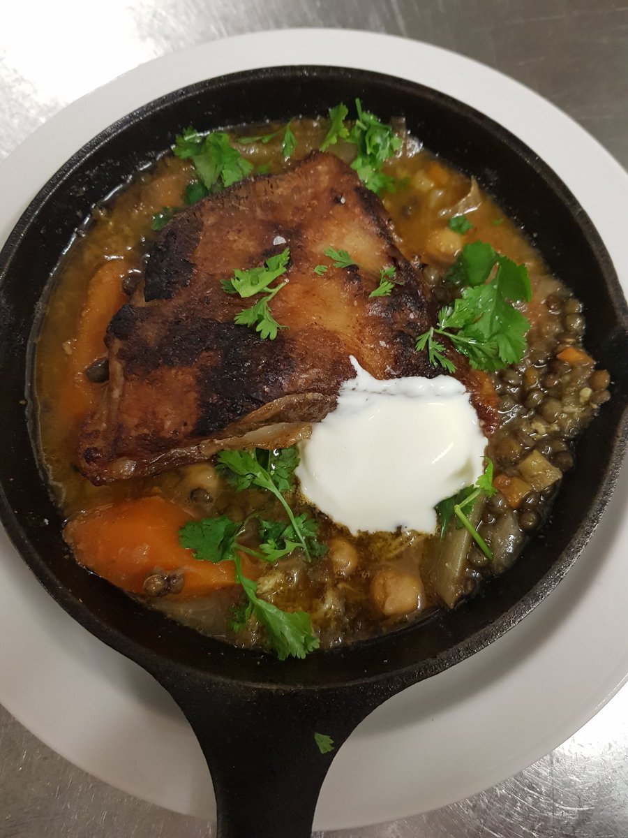 Beautifully braised lamb shoulder with chickpeas, lentils, coriander and yogurt <a href="/TheGraceGlosRd/">The Grace Bishopston</a> <a href="/ZazusKitchen225/">Zazu's Kitchen</a> thanks to <a href="/RubyandWhite/">Ruby & White</a>