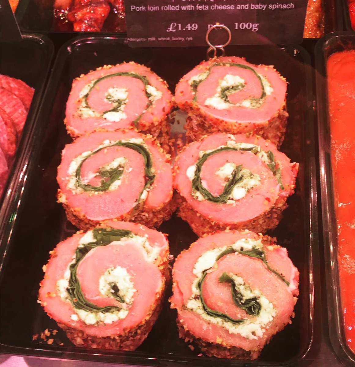 HallofHazlemere's tweet photo. Try something different for dinner! Our Pork Roulade is rolled with feta and spinach which tastes delicious and costs only £1.49 per 100g!! #tasty #roulade #trysomethingnew #dinnerideas #dinnersofinstagram #butchers #butchersshop #hallsofhazlemere #hazlemere https://t.co/fipF0UloCx