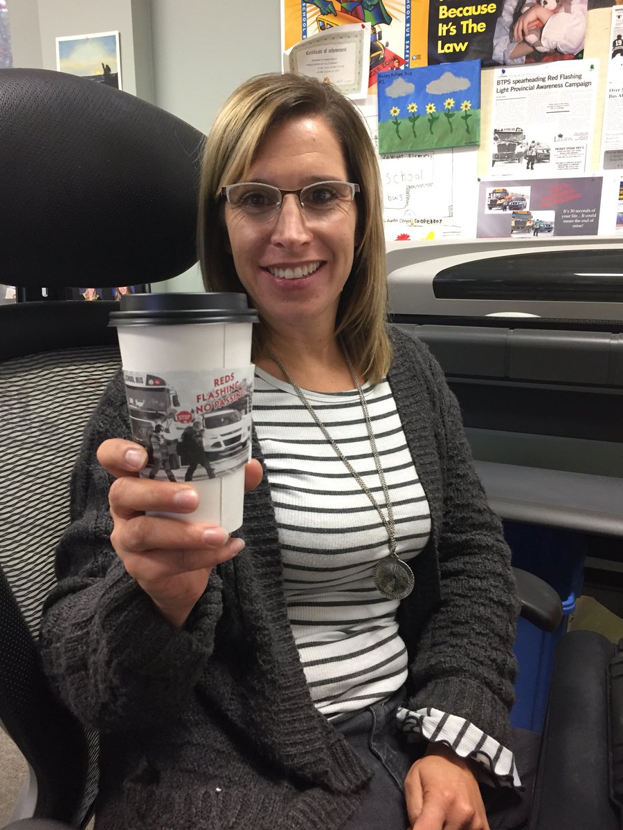 mgrinde's tweet photo. Went to get coffee at our local awesome #custombakery and check out what theyโre using as drink sleeves! So glad to have our whole community supporting & promoting student transportation safety! #BTPS28 https://t.co/TsW5dKcKRf