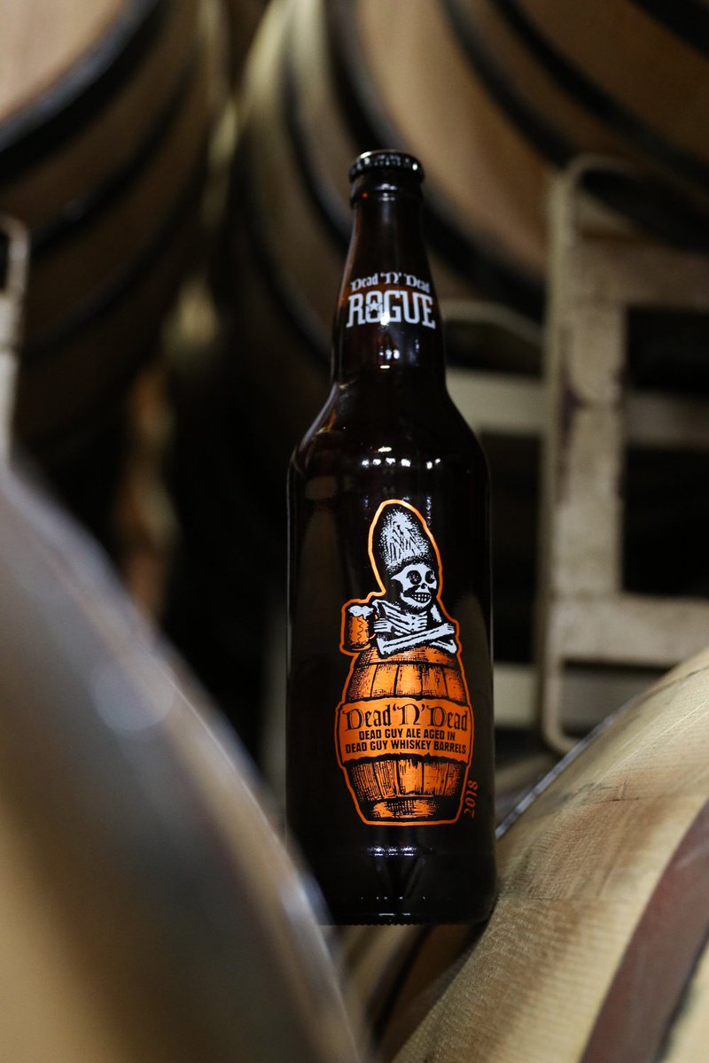 RogueAles's tweet photo. We created Dead 'N' Dead because why decide between whiskey or beer when you can have #DeadGuyAle aged 6 months in #DeadGuyWhiskey barrels? 
Available now through October. #DeadNDead  

https://t.co/I6rAwimXb1 https://t.co/17COW5mIbY