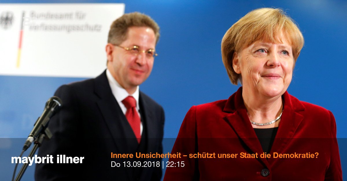 ZDF's tweet photo. Verfassungsschutz-Präsident #Maaßen sorgte mit seinen öffentlich geäußerten Zweifeln an der Echtheit eines Videos aus Chemnitz für Verwirrung und Verunsicherung, die #GroKo steht vor einer Zerreißprobe. Innere Unsicherheit - gleich Thema bei @maybritillner . #illner https://t.co/0eV74dLtNR