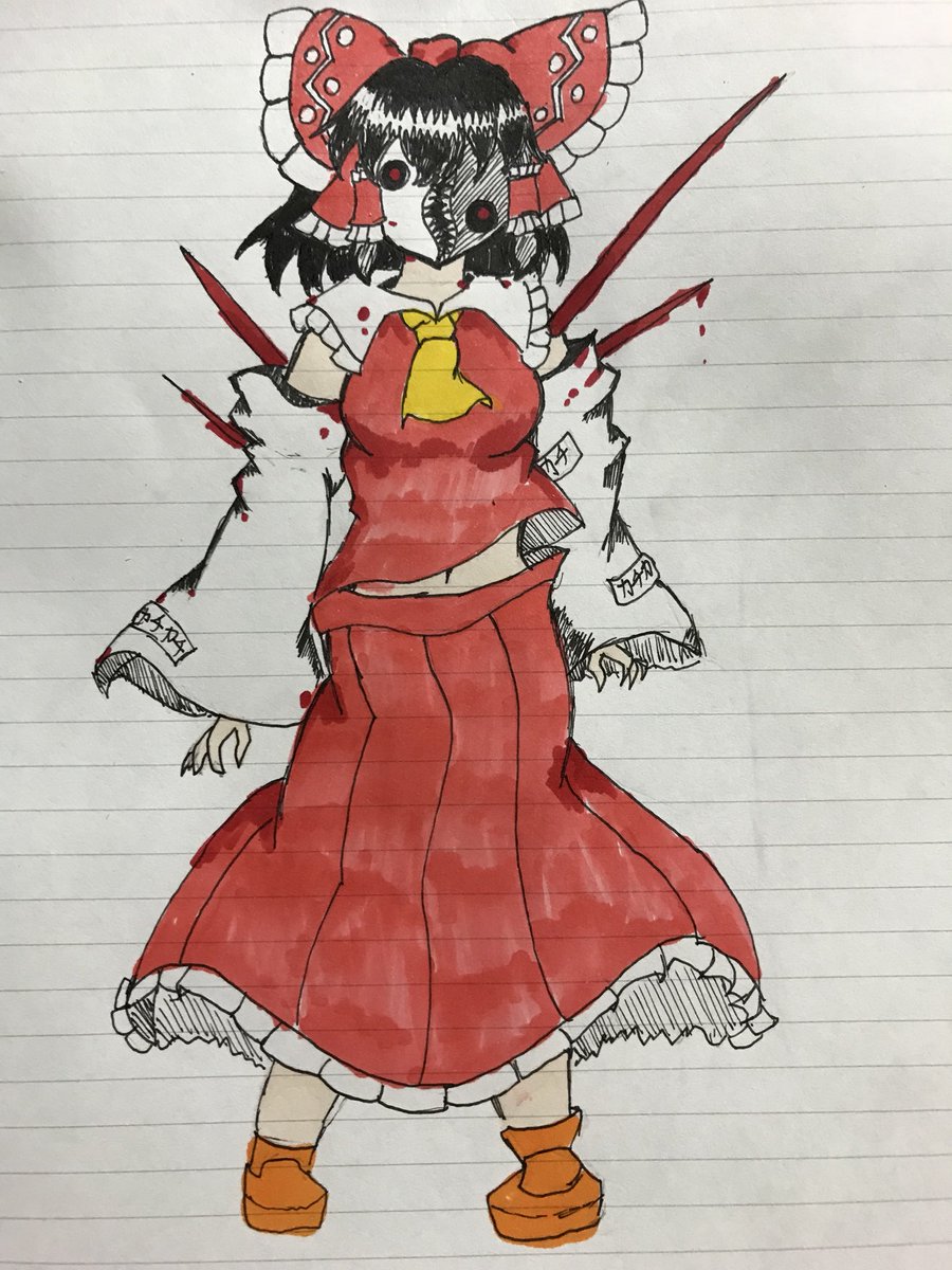東方天国skeb募集中 Ar Twitter 東方異形郷 異形霊夢塗った
