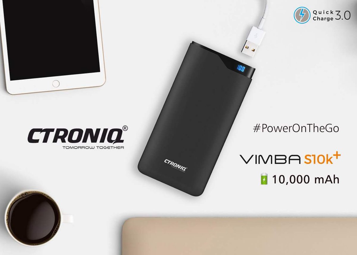 ctroniqofficial's tweet image. CTRONIQ | Vimba S10 Plus | 10,000mAh
Powerbank with USB 3.0 Quick Charge port
.
Available across Saudi Arabia in Panda Hypermarkets.
.
.
#CtroniqTomorrowTotgether #SmartPowerSolutions #PowerOnTheGo #VimbaSeries #VimbaS10kplus