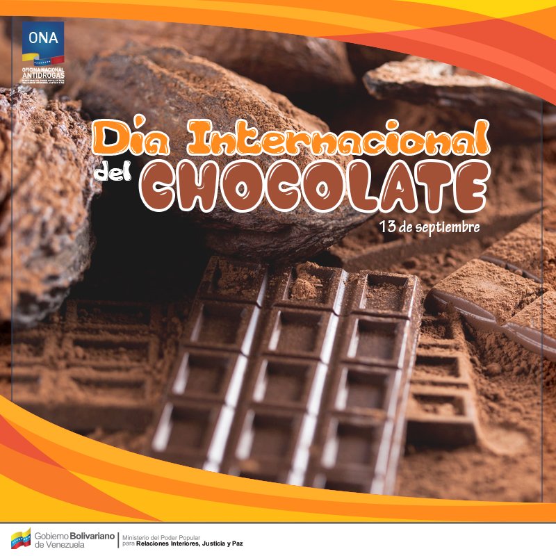 #UnDÍaComoHoy #13Sep se celebra el Día Internacional del Chocolate, instituido en Francia en 1995, en homenaje a la fecha de nacimiento de Roald Dahl, autor de la divertida novela “Charlie y la Fábrica de Chocolate” #AlianzaChinaVenezuela <a href="/ppgrillo66/">Juan Grillo</a>