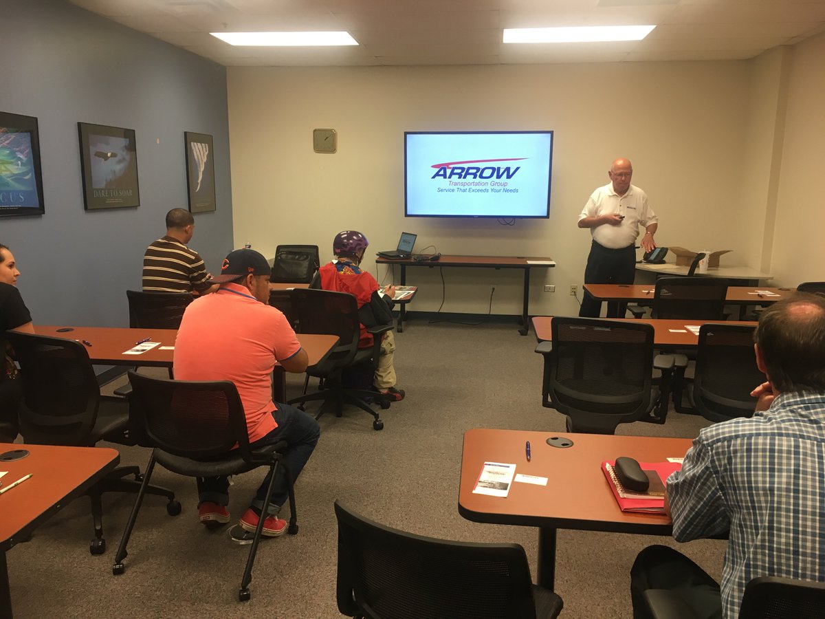 ArrowTransGroup's tweet image. Yesterday, Dan Guggenheim and Sunni Muqqddim, attended the Lake County Job Center! Both gave a presentation about Arrow and why Arrow is the company to start/grow in the driving industry. A successful afternoon! #ArrowTransportationGroup #TruckingTriumph #Successful