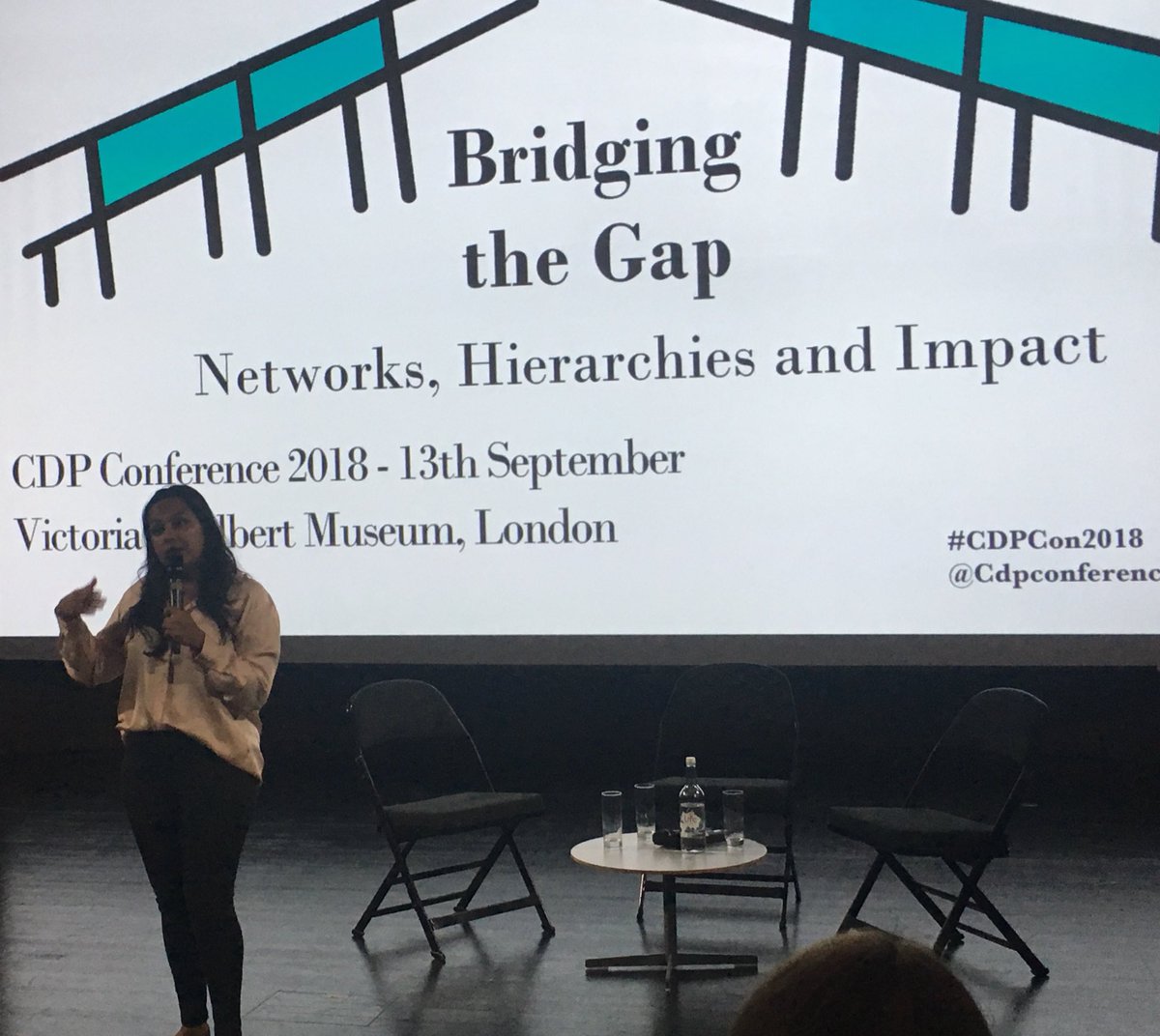 RhianLAddison's tweet photo. @littlegaudy rocking the keynote opening eyes of @CDPConference18 students - we are working for universities and institutions which are inherently racist. We need to open our eyes to these structures and take it to pieces. What will our futures look like without these structures? https://t.co/peUASe9tge