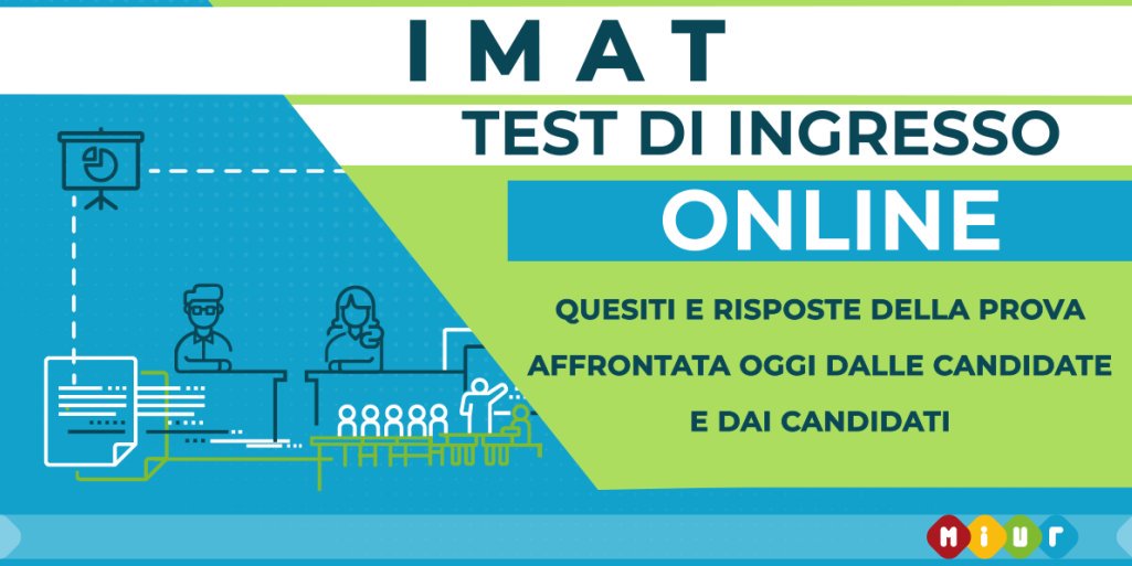 MIsocialTW's tweet photo. Test Medicina in inglese, sono disponibili online i quesiti e le risposte della prova. Li trovate a questo link ▶️ https://t.co/2Je2dyRGiR

#imat #medicinaininglese https://t.co/RnKEw9PIoP