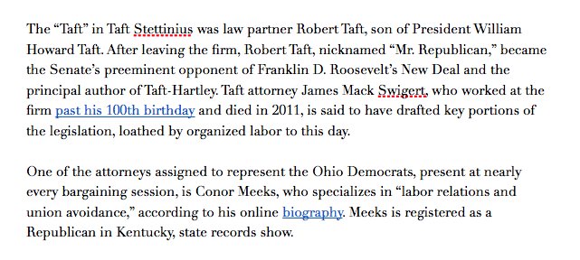 CWG_Workers's tweet photo. It's Thursday which means workers @OHDems are back at the bargaining table fighting for a fair contract. Here's what @politico has to say about the law firm they are bargaining at today ▶️ #FairContractODP https://t.co/KZhCZmF8fx
