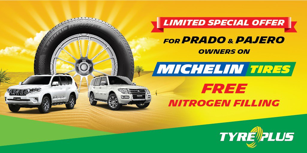 🔴Only  for Toyota Prado &amp; Mitsubishi Pajero Owners 
      Special Prices on Michelin Tires and Free Nitrogen Filling.
🔴For More info : kaico.net/campaigns/t2.j…