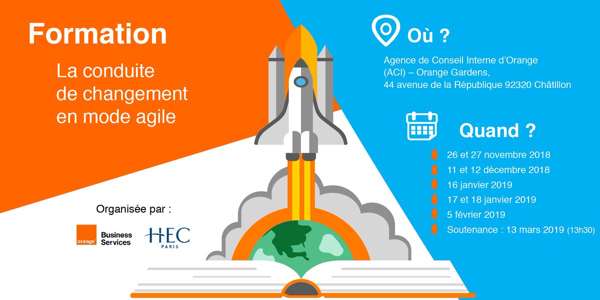Orange_Csltg's tweet image. 📢 Good news 📢 Notre formation à la conduite de changement en mode #agile, avec @HECParis, revient avec de nouvelles dates ! Détails et inscriptions par ici 👉bit.ly/2NcaDkQ
 #changeagile #transformationagile #formationagilité #testandlearn