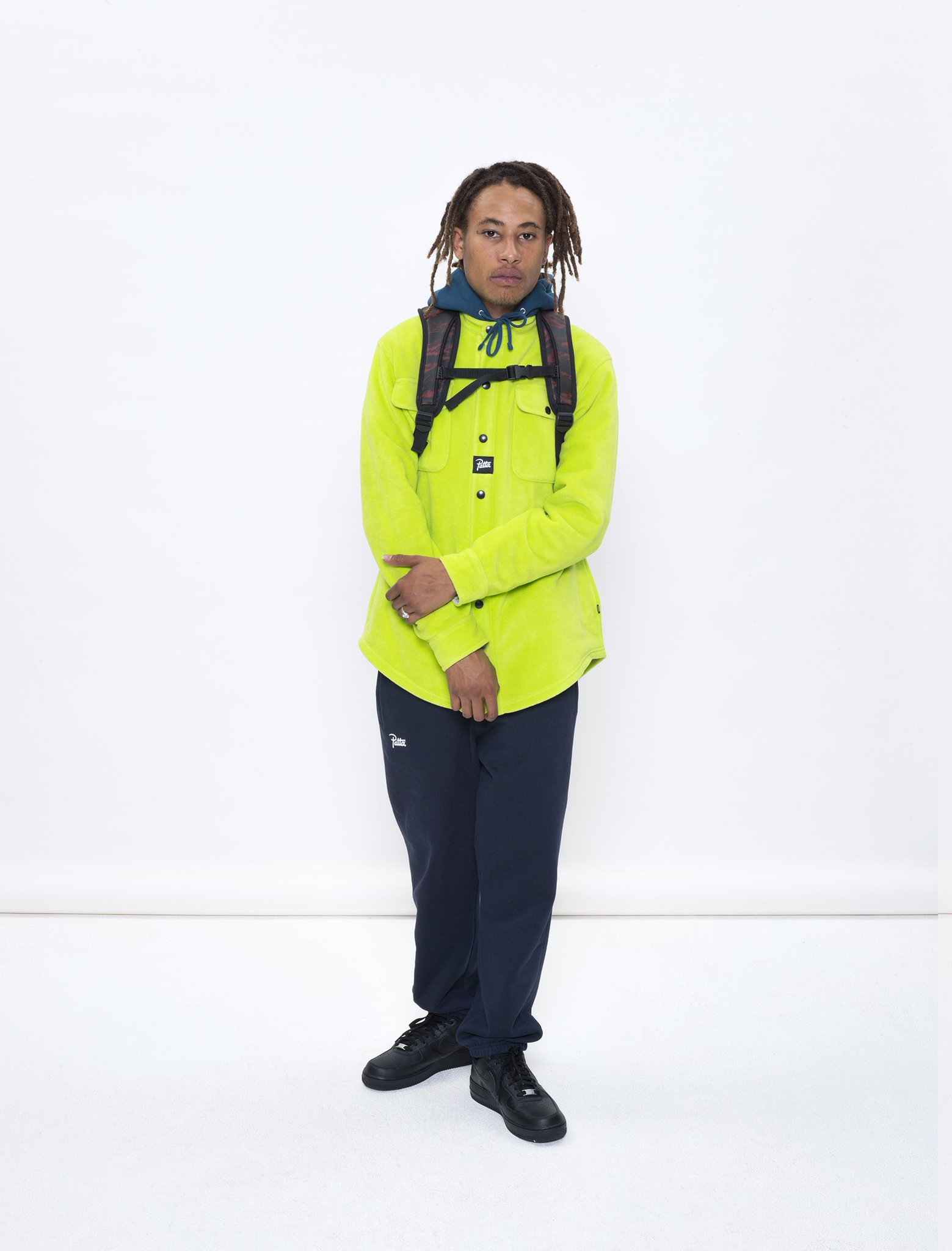 Patta on X The Patta Mandarin Fleece Shirt in Acid Lime Chocolate Plum and Tapenade is now available in store at Patta Amsterdam London and online PattaAW18 https t 48FjqviN2S X