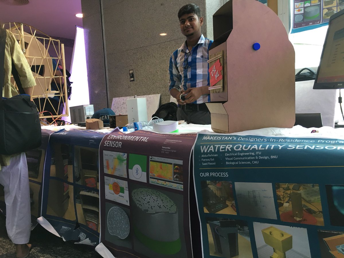 Makeistan's tweet photo. Makeistan at @Plan9incubator’s Expo at #Launchpad12. Five working prototypes from our Designers in Residence program 2018 were displayed to the public. These projects were made by teams of designers and engineers and were aimed at solving locally relevant problems. #makerspace https://t.co/MdQPDDaDR0