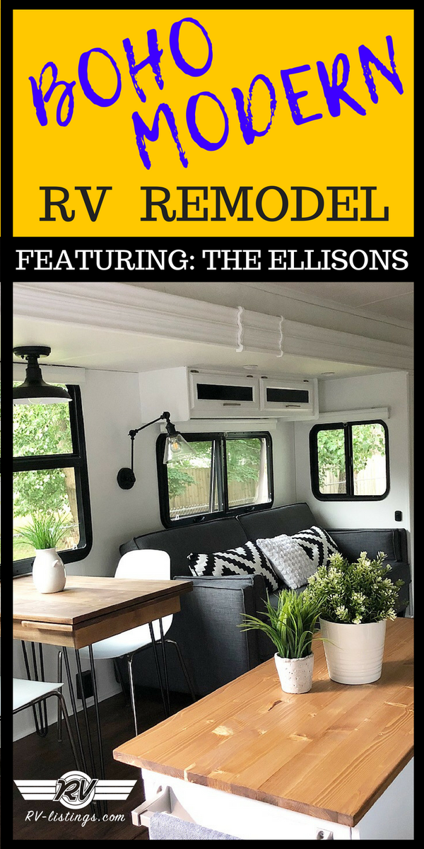 Beautiful Boho Modern RV Remodel! ow.ly/Gejl30lKmuv #glamping #rvlife #rvlistings #boho #rvremodel