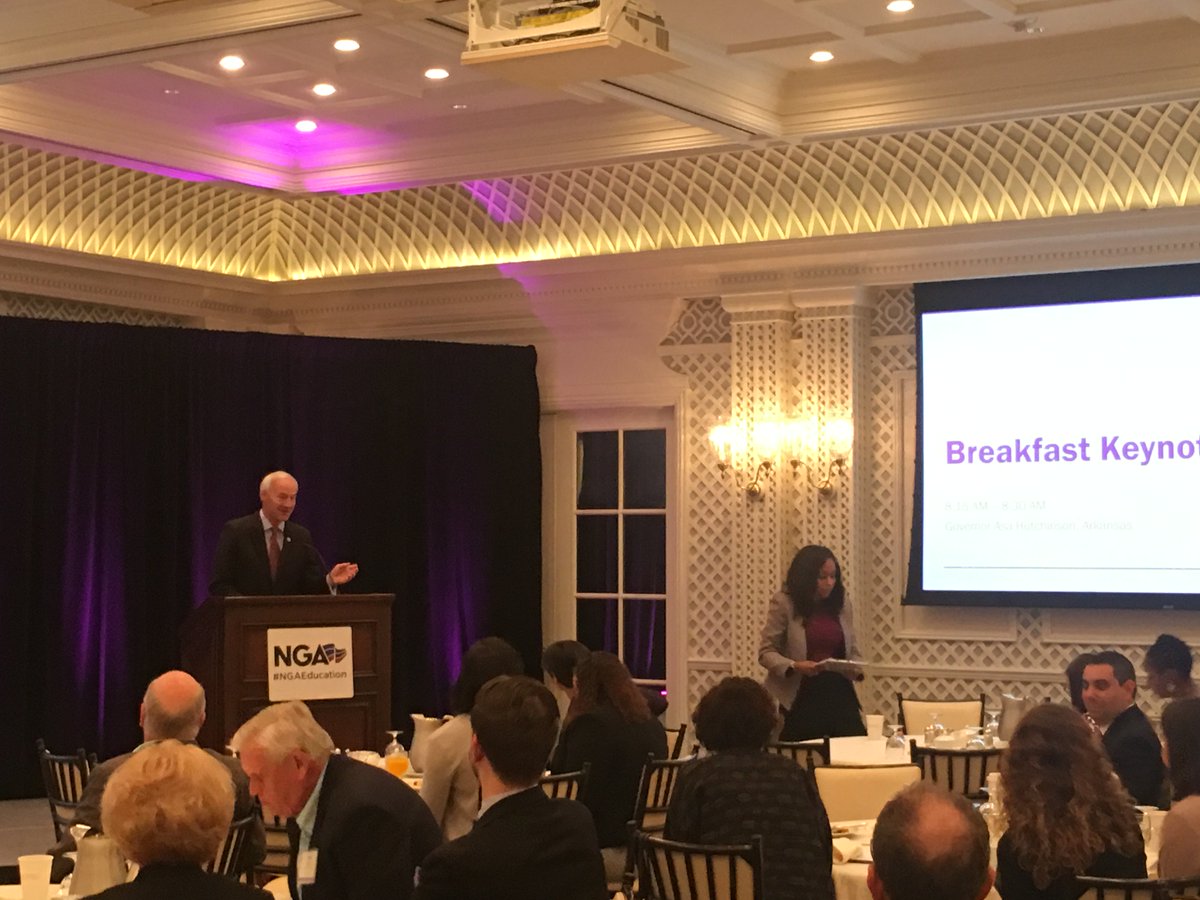 There are few things more important than education &amp; setting our students up for success. Today I had the pleasure of sharing some of the great work we're doing in AR--from leading the nation in #CSEd to our #RISE reading initiative--at the NGA's #GEPA2018 Conference in LR.