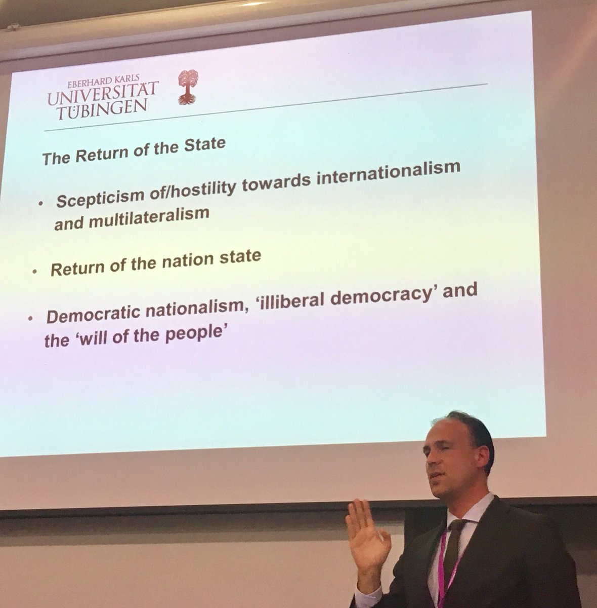 smirnova_mv's tweet photo. The “return of the state” and its role in int.adjudication - by Andreas Kulick of Tübingen University. #ESIL2018 @MILC2014 https://t.co/IrSJ0ETXzv