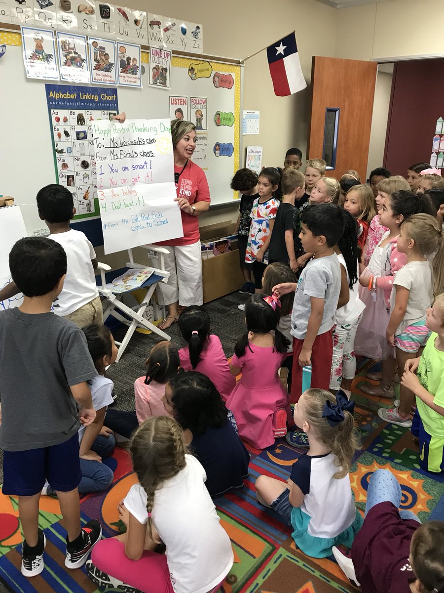 Celebrating Happy Positive Thinking Day with a positive note to our partner class. <a href="/MrsWorchesik/">Stephanie Worchesik</a> <a href="/WarnerCFISD/">Warner Elementary</a>