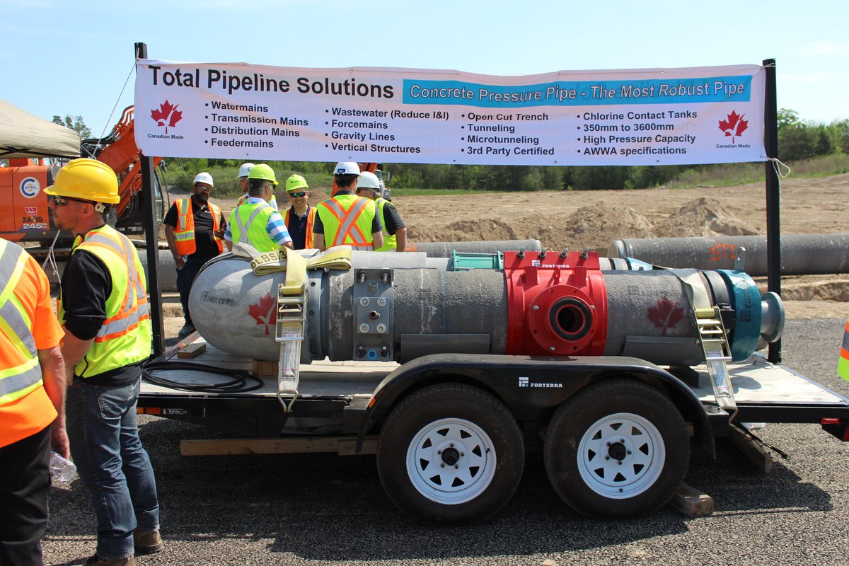 Forterrabp's tweet image. @Forterrabp Canada team were on hand at #CapitalPaving 's first Sewer and Watermain Demonstration Day an overview of the #ForterraCanada Concrete #PressurePipe solutions, installation process and ensuring great work on installation. Request a demo at lnkd.in/epiwNvr