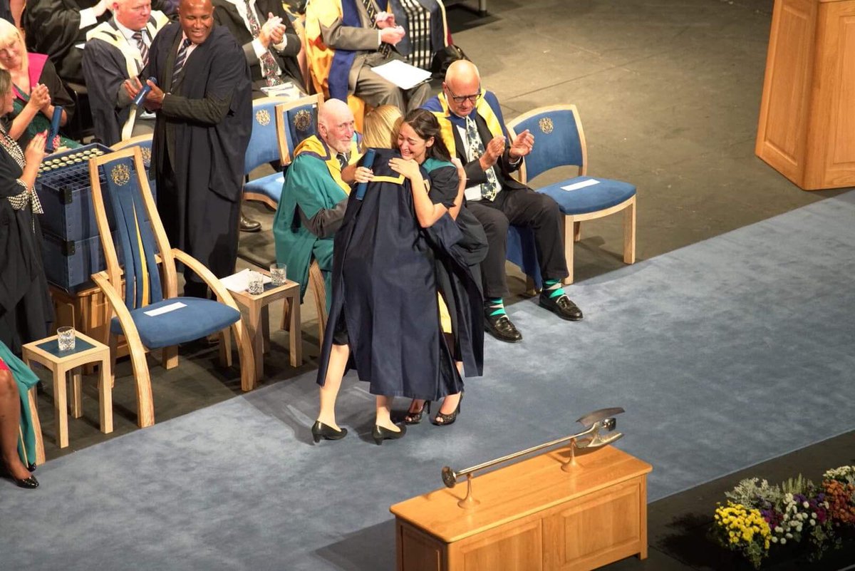 OpenUniversity's tweet image. ... and here's Michelle crossing the stage. What a moment 😭 #Inspiring