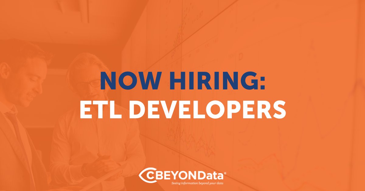 cBEYONData's tweet image. #Career Alert!

We are looking for #ETLDevelopers in Virginia and DC! 

Head to our website for details and to #apply: cbeyondata.com/careers/