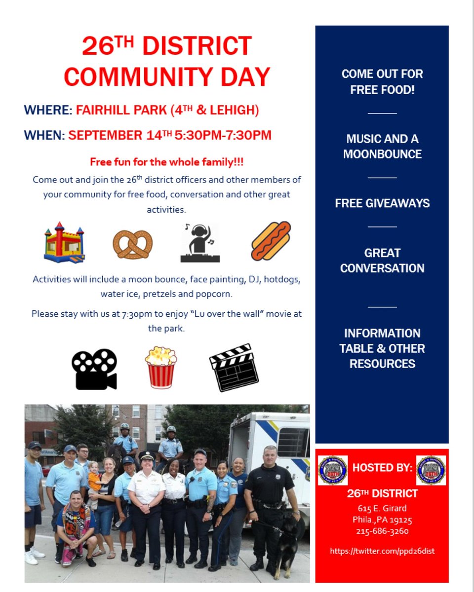 PhillyPolice's tweet photo. Please join us tomorrow! https://t.co/ckkpFe3eCd