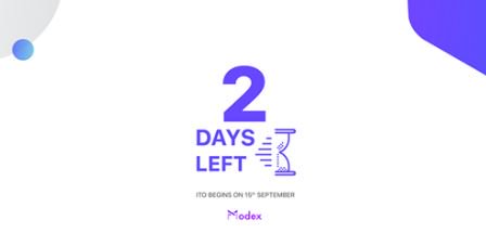 Vindyne8's tweet image. 2 days left until the Modex ITO!
bit.ly/2L828By
The #Modex ITO begins on September the 15th. Mark your calendars!
#ITO #2togo #Blockchain #Marketplace #DevPlatform