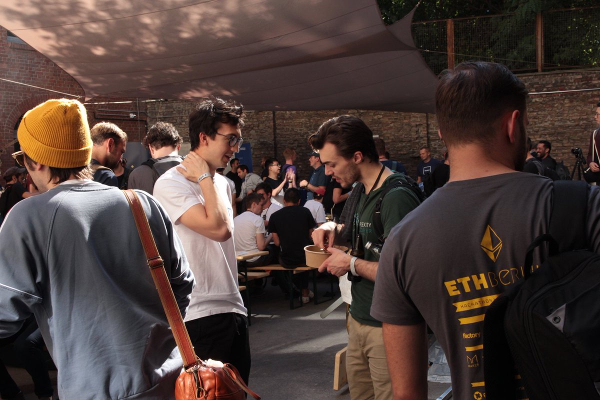 logansaether's tweet photo. Awesome photo of @PhABCD schooling me about ZKsnarks on the last day of @ETHBerlin. @BerBlockWeek was amazing as expected. So many ideas were exchanged and collaboration between projects were started. Excited to see the future development of the #ethereum  space https://t.co/MDVy2ijQiC