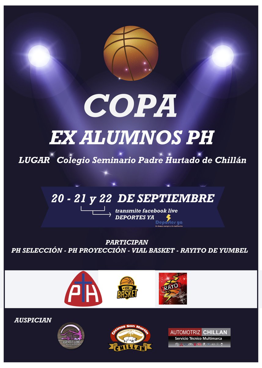 Deportesyachile's tweet photo. COPA EX ALUMNOS PH
20, 21 y 22 de Septiembre
#Chillan #Deportesya @Deportesyachile #PH https://t.co/6oNIObgXvx