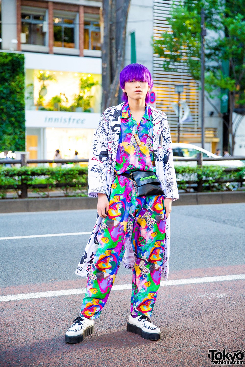 絶版希少なstreetstyle Avant-Garde Japanese Street Style w/ Long Graphic Jacket by