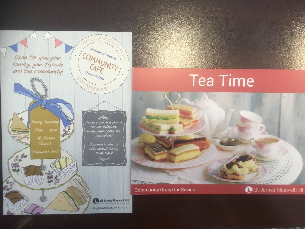 SmileMuswell's tweet photo. If you are wondering where to go for a tea, cake or coffee break, why not pop into the local community cafe @StJamesMHill #SupportLocal #Community #MuswellHill #TeaTime #CoffeeMorning #Homemade https://t.co/sAue07tonk