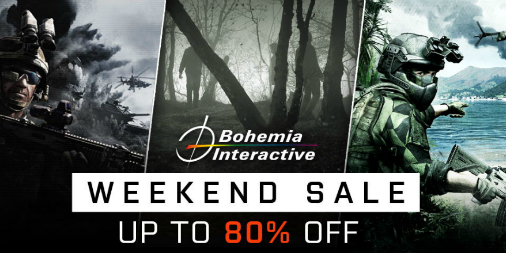 bohemiainteract's tweet photo. We’re deploying some great discounts on a variety of games for our Bohemia Interactive Weekend Sale. Get up to 80% off on a selection of games and DLC, including #Arma3 Apex, #DayZ, and more! Available until 10 AM (PDT) September 17.   https://t.co/QdzqteIhEq https://t.co/DecP5tXss1