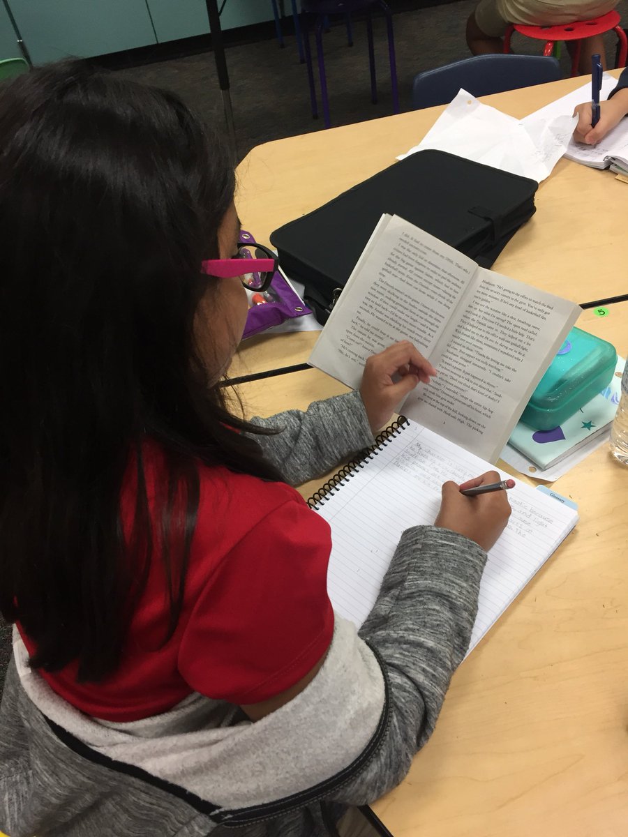 ALorehn's tweet photo. Writing about Reading in 5th grade! #unitsofstudy #lucycalkins #momentsinKlein @KlenkKISD https://t.co/1l6OYoc8cv
