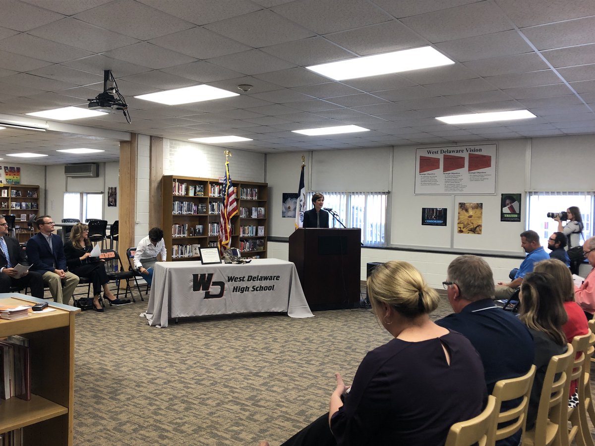 Proud of @westdelhs &amp; its commitment to preparing students for high-demand careers by offering a 1st ever Registered Apprenticeship program in welding! <a href="/IALtGov/">Lt. Gov. Chris Cournoyer</a> &amp; I know the innovative work being launched here will inspire other districts. #iagov