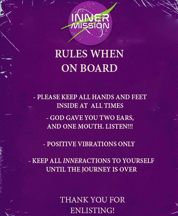 Just giving you a little rules when on board at midnight 🚀 #BeginYourJourney