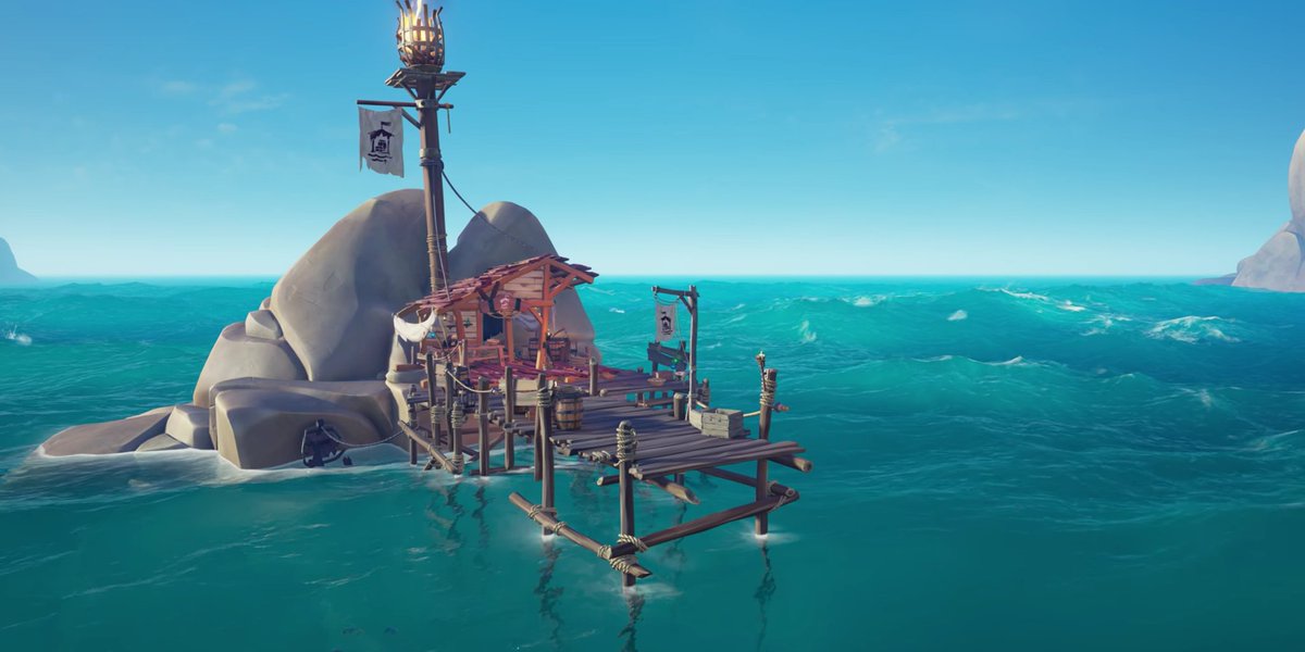 Sea of Thieves HQ on Twitter: "Forsaken Shores will include Seaposts in the world, a makeshift Outpost that has an NPC who can sell items for cheaper! These NPCs can also be