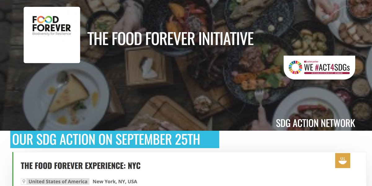 A delicious way to #act4SDGs &create resilient & sustainable food systems🍴🥢! The @FoodForever2020 #FoodForever Future Food Experience will challenge renowned chefs to create delicious, diverse dishes of the future! 🍵🥘🍜🍲 Learn more at act4sdgs.org/partner/foodfo… #SDGs #featured