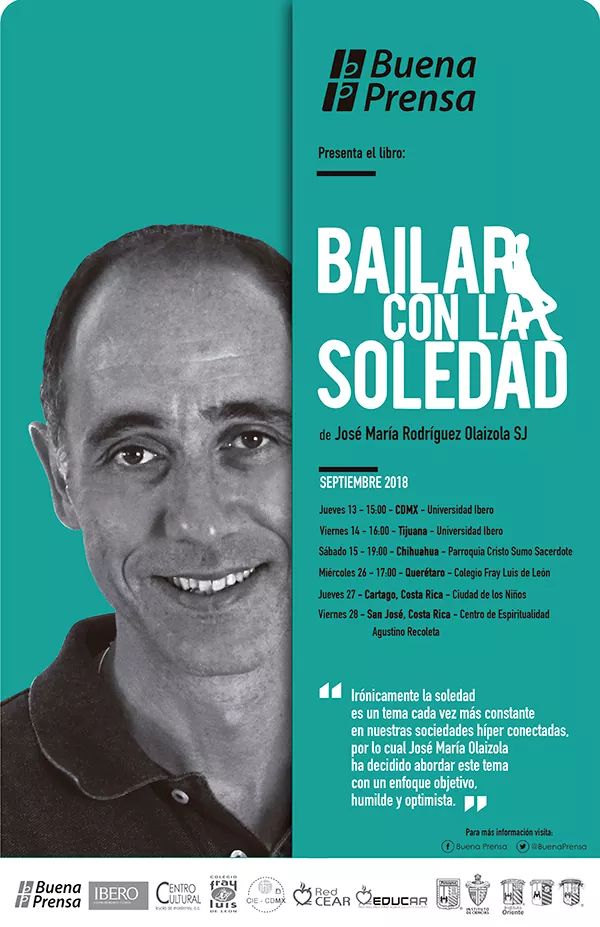 Presentación literaria: "Bailar con la soledad" de José María Rodríguez. 
14 de septiembre en Universidad Ibero #Tijuana.