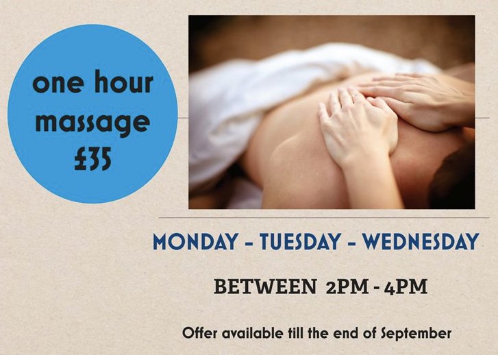 one hour massage £35
