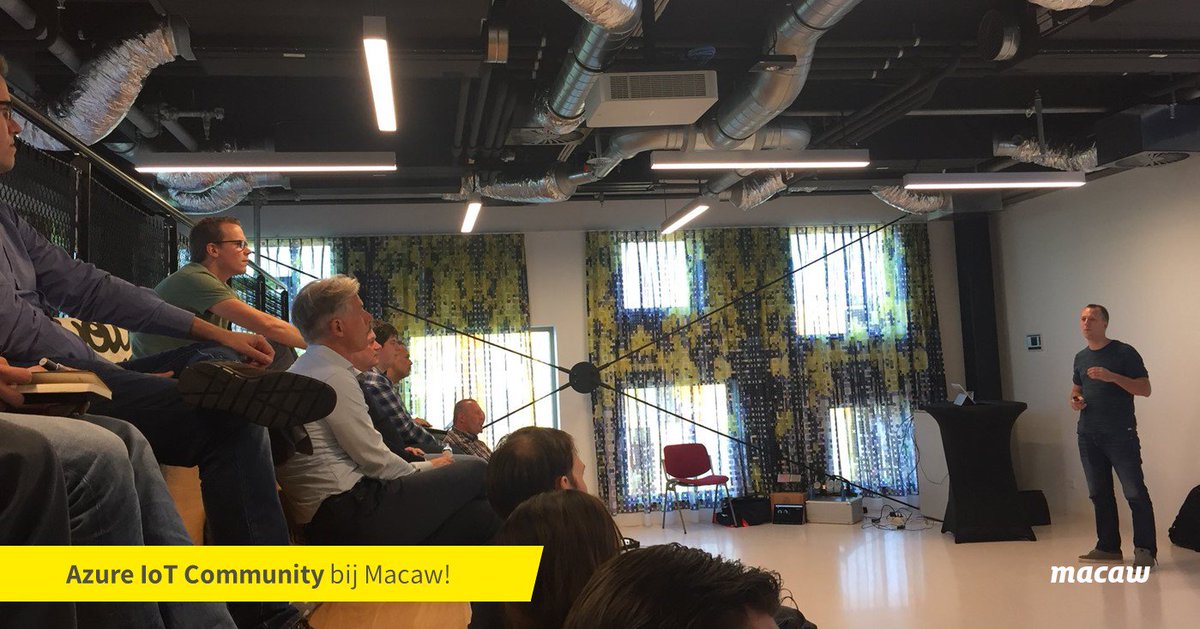 MacawNL's tweet image. Van harte welkom bij Macaw! De Azure IoT Community avond is van start gegaan bij Macaw HQ! @Azure_IoT_Com #Azure
