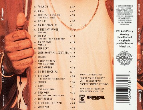 YoungTunechiYM's tweet photo. #ThaCarterV will be the only "Carter" album without the "Cash Money" Logo on the back of it. It's the end of an era people. R.I.P to the Cash Money Weezy, gone but not forgotten. #YM #FreeC5 #C5SZN #MulaSummer #TeamWeezy #TeamTunechi #LilWayne #YMFCMB https://t.co/xNmyNxdSuS