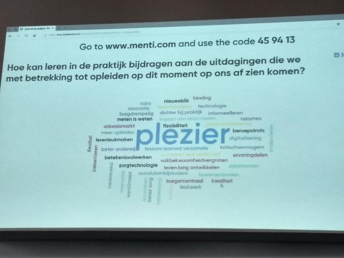 Zorgpact's tweet photo. Antwoord op de vraag "Hoe kan leren in de praktijk bijdragen aan de uitdagen die we met betrekking tot opleiden nu op ons af zien komen?" #lerenindepraktijk #regioplus #zorgpact https://t.co/ru1DmRcfVL