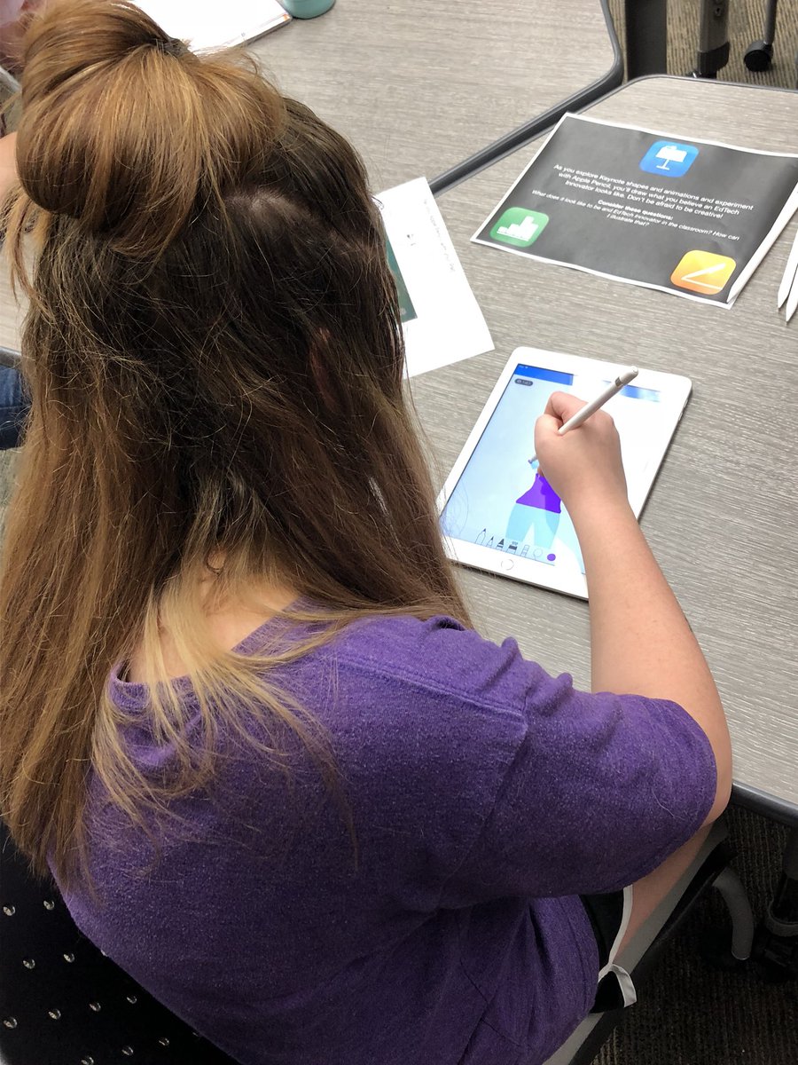 JessicaRae929's tweet photo. Dreaming BIG today in #EDUC4210 💕 drawing what an innovative teacher looks like using shapes &amp; Keynote w/ Apple Pencil; creating tracks that set the tone we want to foster in the classroom w/ GarageBand; brainstorming vision statements in Pages #AppleEDUchat #NTchat #edtechchat https://t.co/uiNIuaUu2l