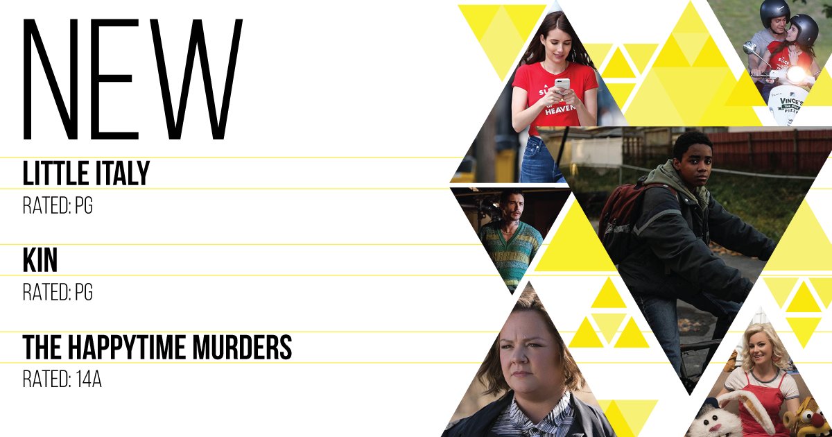 NEW MOVIES: #LittleItalyFilm, #KINmovie &amp; #HappytimeMurders. See our new movies tomorrow! Tickets: imaginecinemas.com