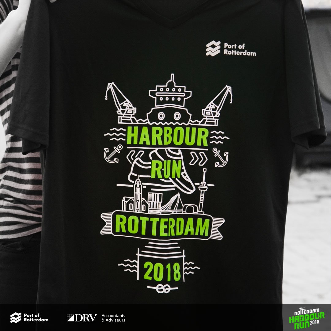 Daar is ie dan, het Harbour Run T-shirt 2018! 🎉 Alle Harbour Runners krijgen deze op 7 oktober. Wil je hebben toch?