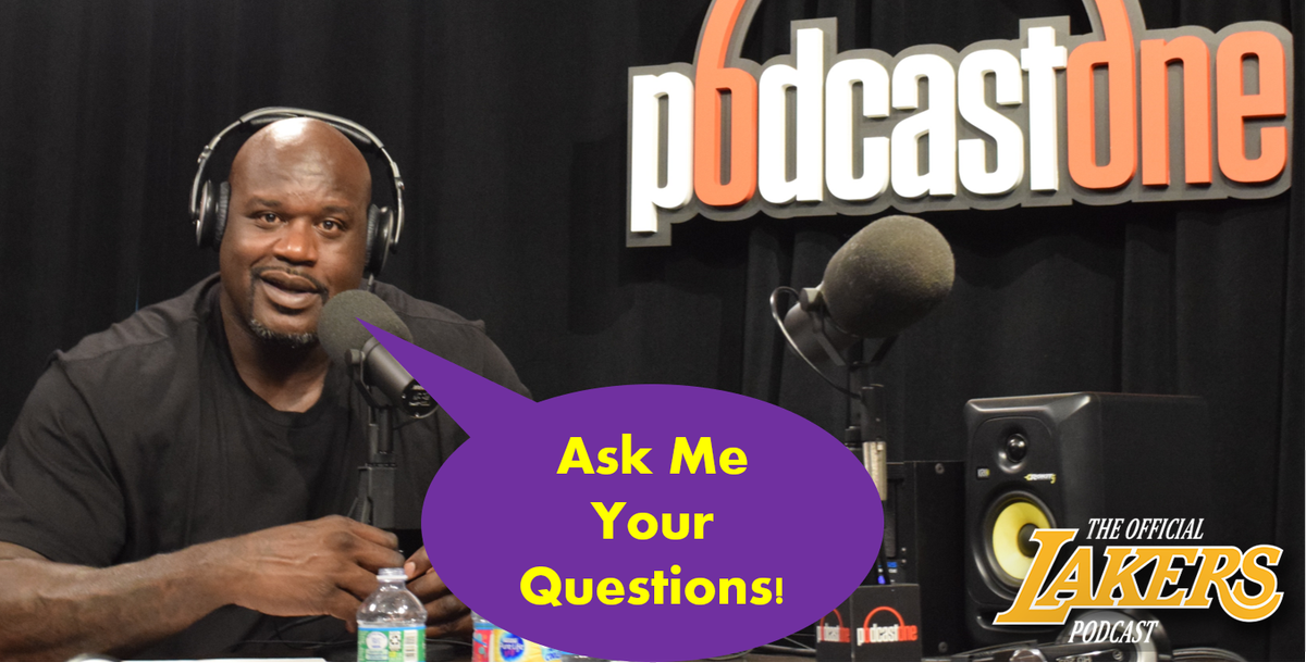 Lakers's tweet photo. The one and only @SHAQ is in studio today at 1pm with @PC1LakersPod and he’s ready to take your questions! Send them our way and you might hear the Diesel’s answer in the next episode on @PC1Sportsnet. But be sure to get them in before 1pm PT! #LakersNation #OfficialPod https://t.co/P0iby14Cn8