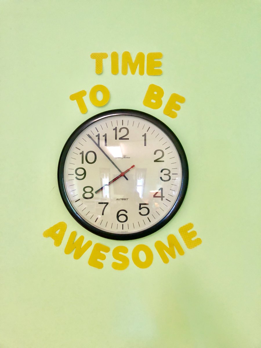 Newest wall decor addition! Any little possible inspiration for our kiddos helps! #timetobeawesome #punintended #elementaryschoolcounseling🙂