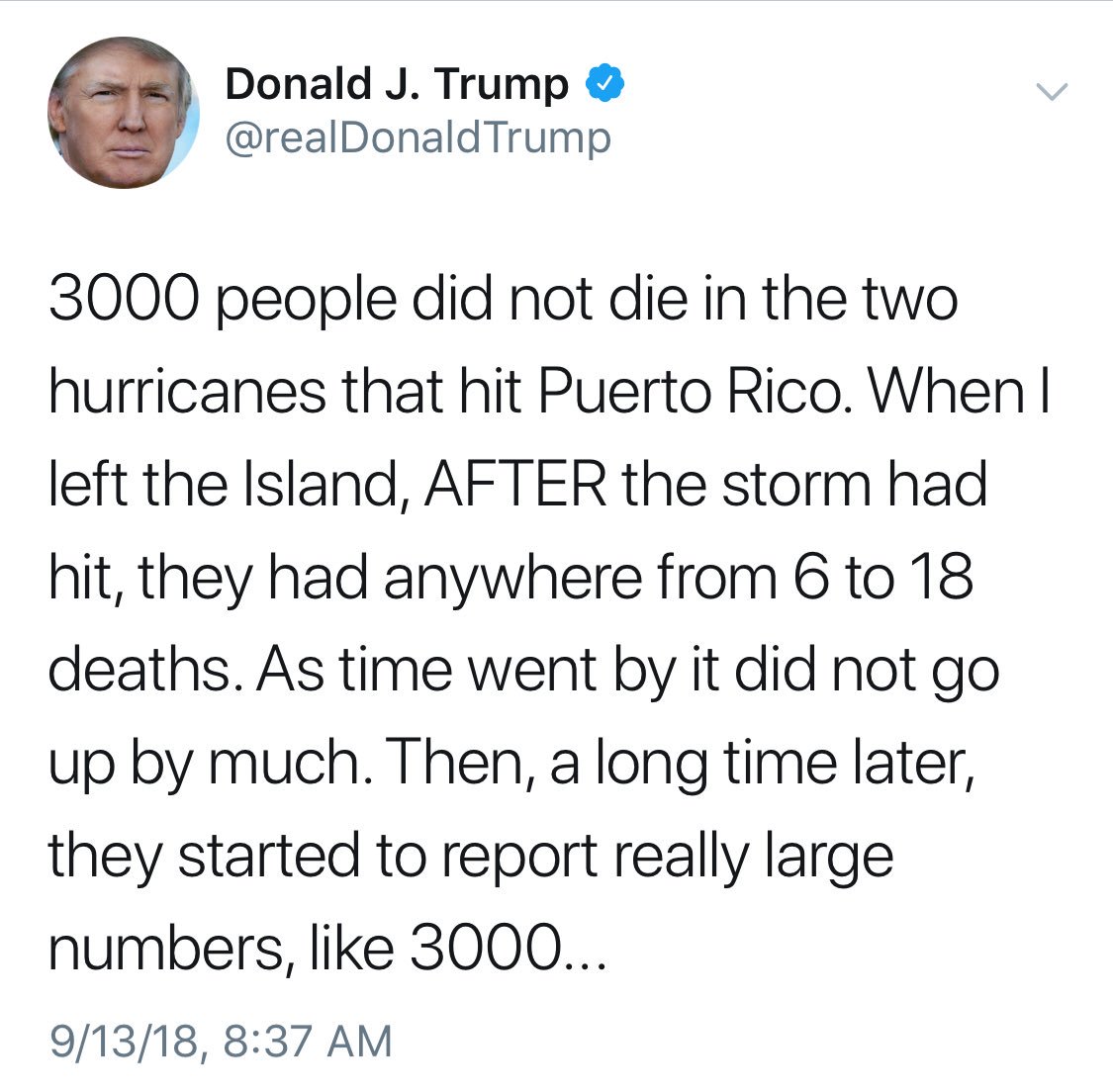 Alexandra Lúgaro on X: After denying affairs, transactions, deals with  Russia and global warming; @realDonaldTrump denying 3 K people died on his  watch shouldn't surprise us. What should... is if no one