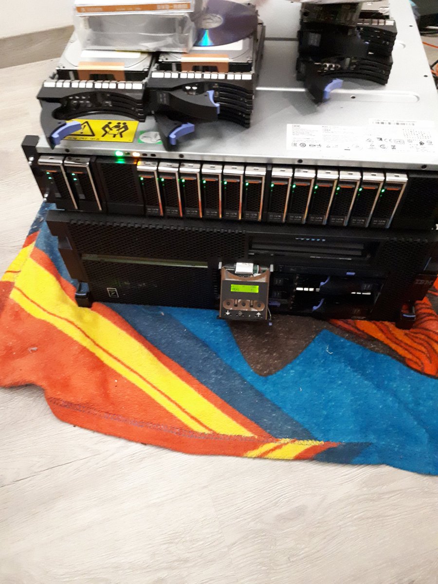 gira79's tweet photo. Who is bigger #geek. Running #POWER6 with #IBMi license and #IBMFlashStorage at home :) Why? Doing some nasty tests and working on my secret project. Noise is the biggest issue. #homelab #freek https://t.co/wQeNlr7Eft
