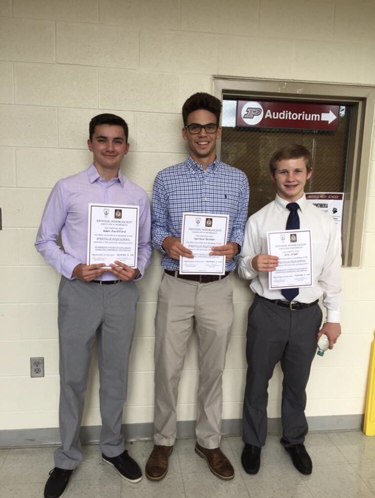 Congratulations to 4 of our guys, Adam Swofford, Harrison Booher, Eric "Bronco" Green, and Wade Copley, who were inducted into the National Honor Society last night!