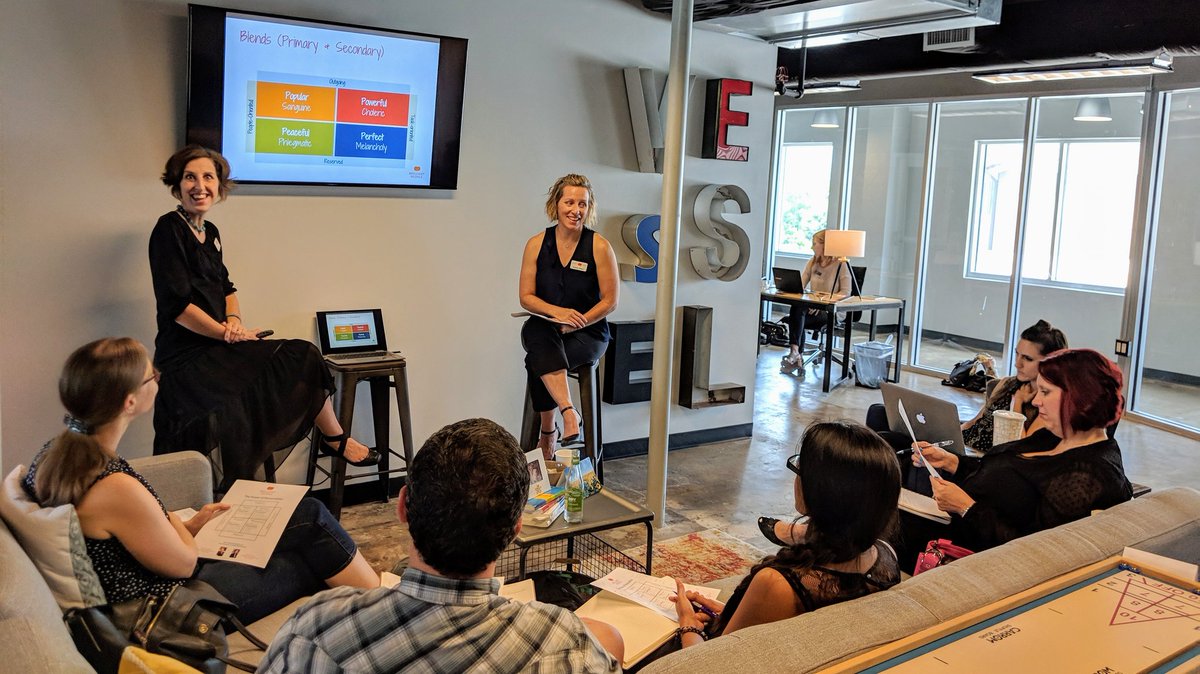 #FREECON18 is still rolling strong. Here's Cassie and Whitney with <a href="/mybrilliantpeep/">Brilliant People, LLC</a> teaching on the Power of Personalities to bring out the best in yourself and others.

More sessions tomorrow <a href="/VesselCoworking/">Vessel Coworking</a>! Follow the links at @freelanceconf to sign up.