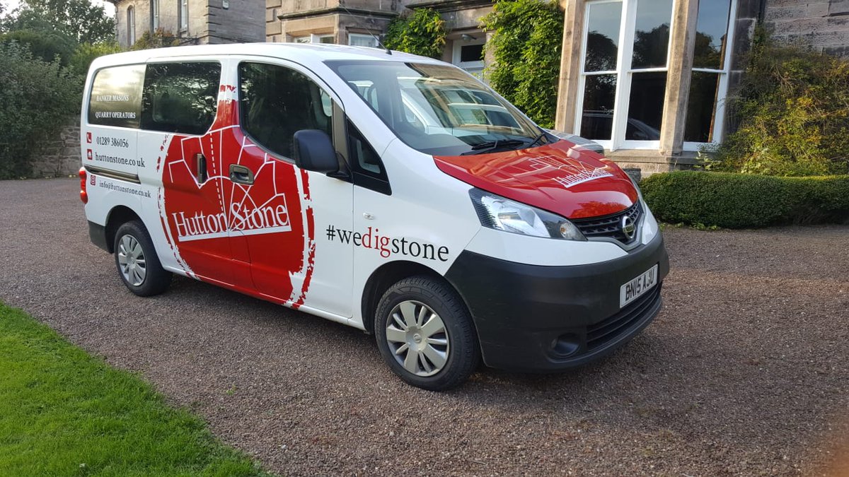 huttonstone's tweet photo. Our new vans looking superb following excellent service from all the team at @FantasyPrints. #huttonstone #wedigstone #fantasyprints #van #signwriting https://t.co/5qOPpU9Av1
